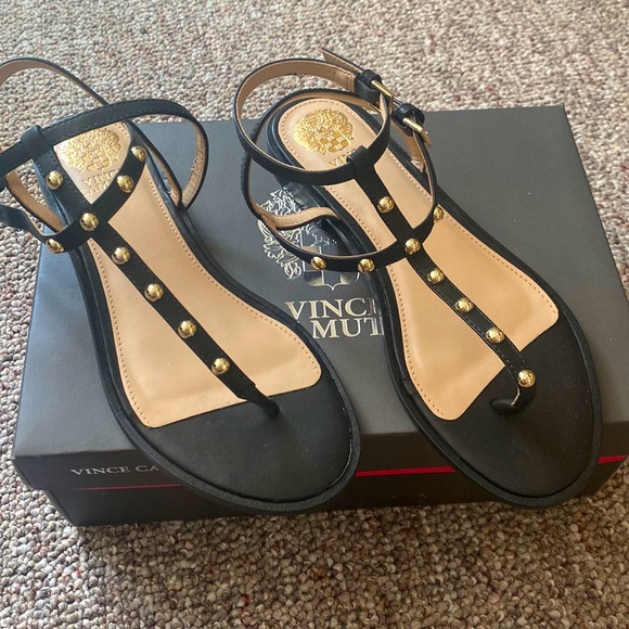 Vince Camuto black studded sandals. Never worn. - Picture 1 of 4